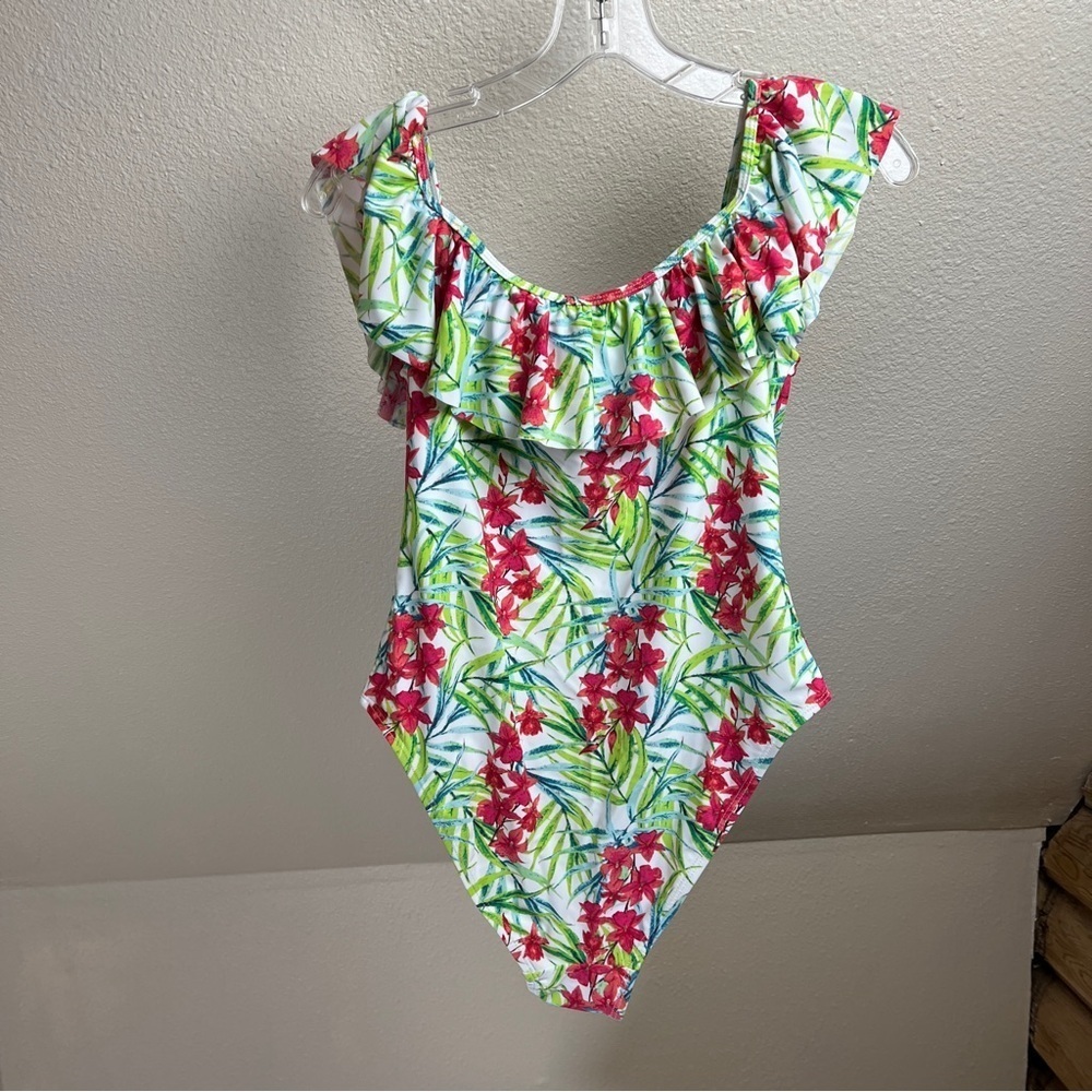 CABANA DEL SOL Pink Flower One Piece Swimsuit. Size Large. - Picture 5 of 6